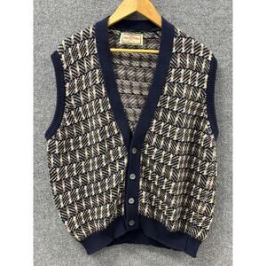 Alan Paine England Sweater Vest Men's EUR 52 UK 44 Brown 100% Cotton Vintage